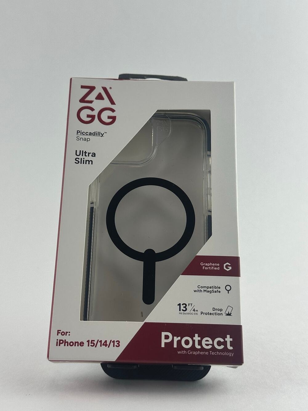 Zagg Piccadilly Snap Ultra Slim iPhone 15/14/13 Clear/Black MagSafe Case NWT